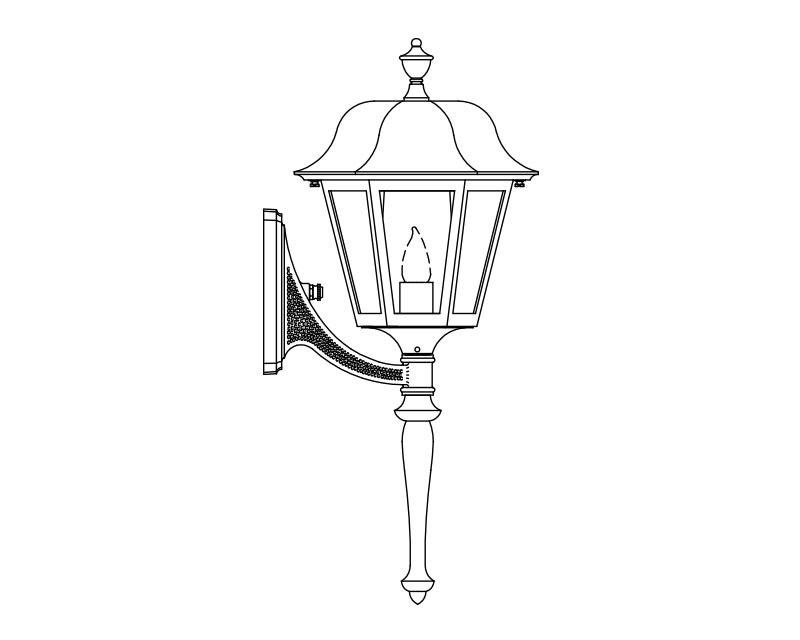 Manor, Medium, aluminum, Wall Mount, Clear acrylic, (1) 100W INC, 120V